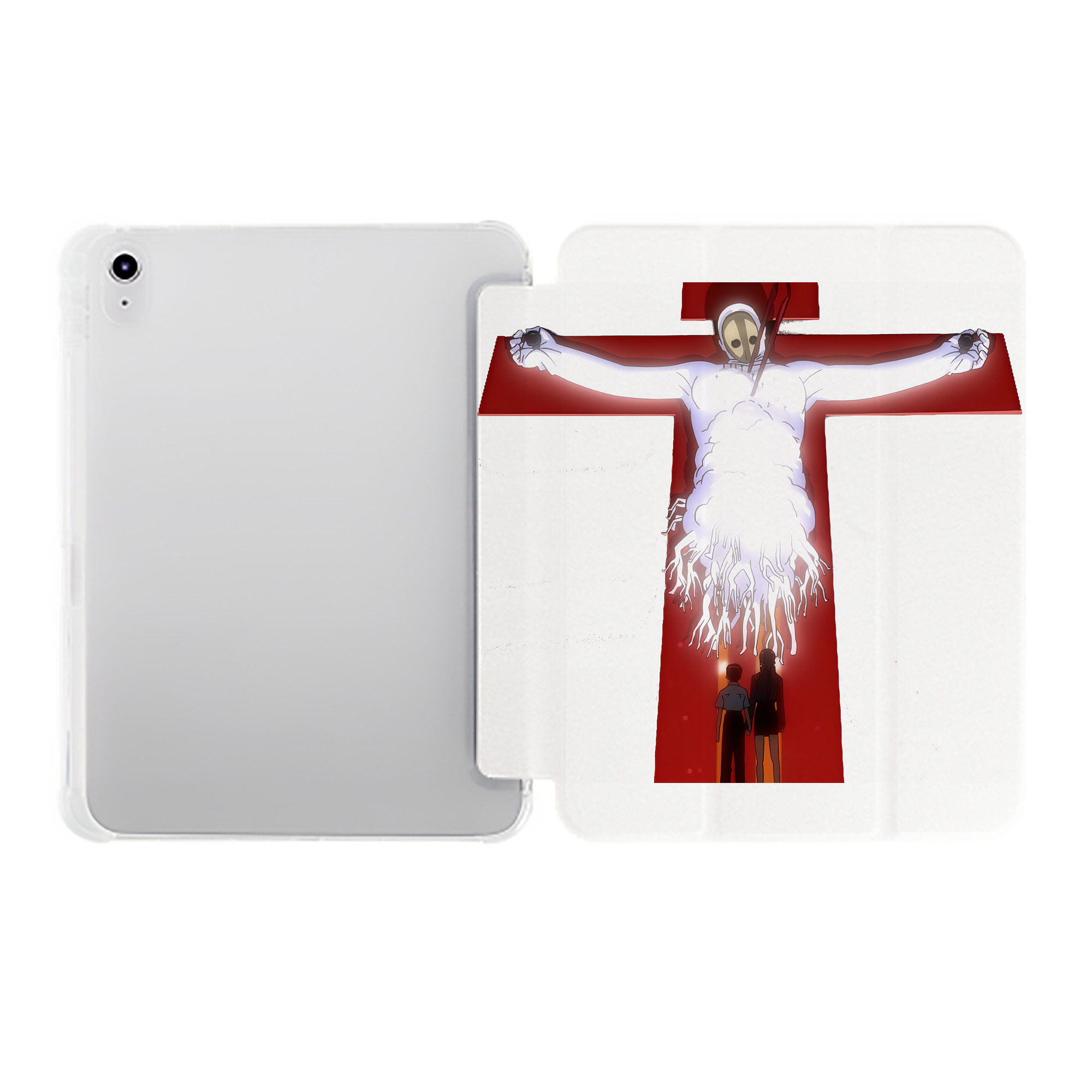 （画像用） EVA 新世紀エヴァンゲリオン IPad ケース ペン収納付き 三つ折りスタンド PUレザー×シリコン 対応機種9.5/10.5/10.9インチ